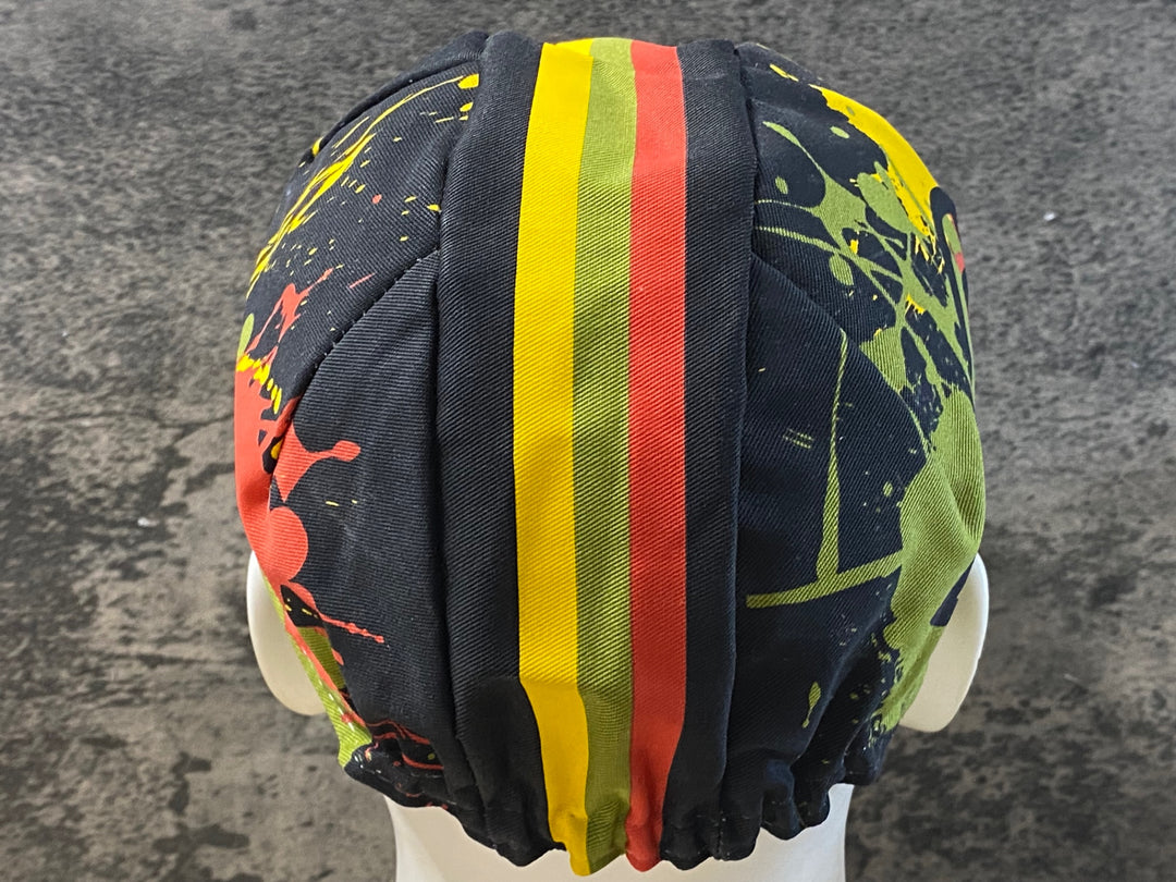 KD638 チネリ CINELLI サイクルキャップ 黒黄赤 サイズフリー