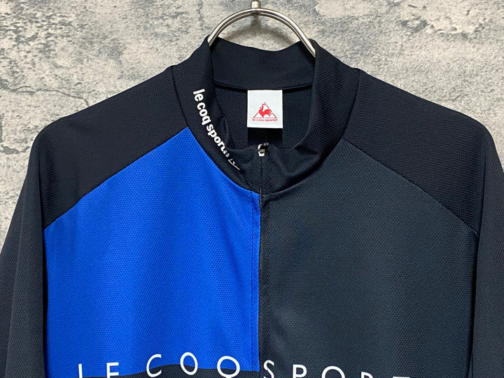JX133 ルコックスポルティフ le coq sportif 半袖 サイクルジャージ 黒青赤 O
