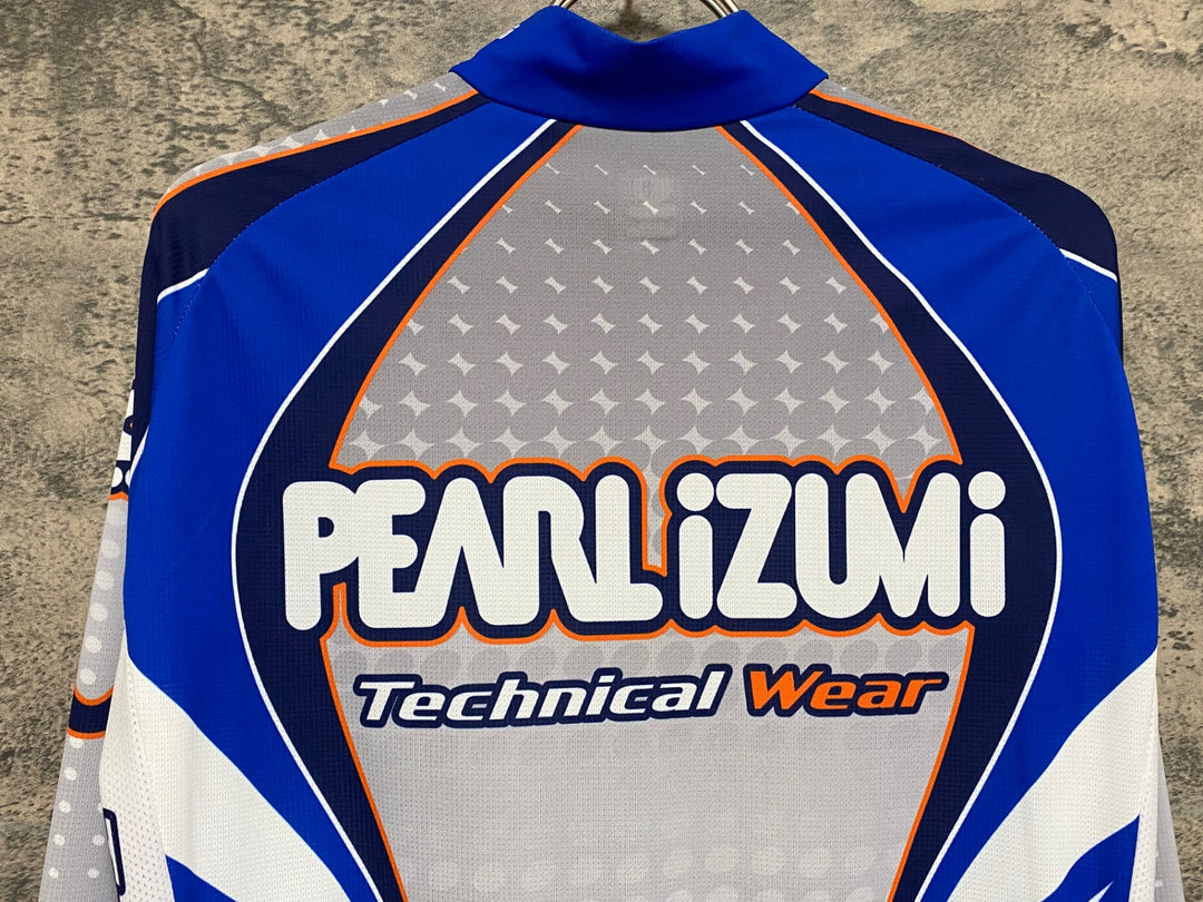 JS003 パールイズミ PEARL iZUMi 長袖 サイクルジャージ 白 青 M