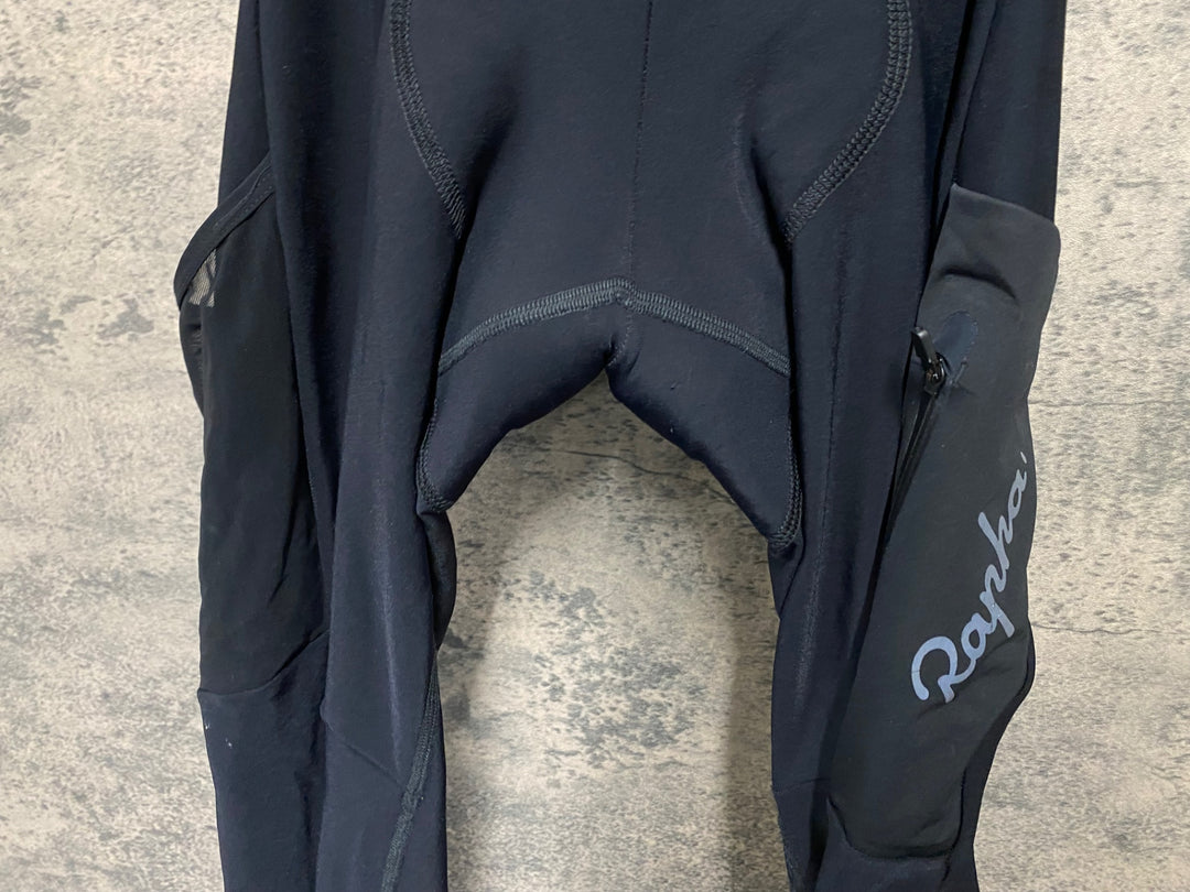 KK954 ラファ Rapha CARGO WINTER TIGHTS WITH PAD カーゴビブタイツ 黒 M 裏起毛