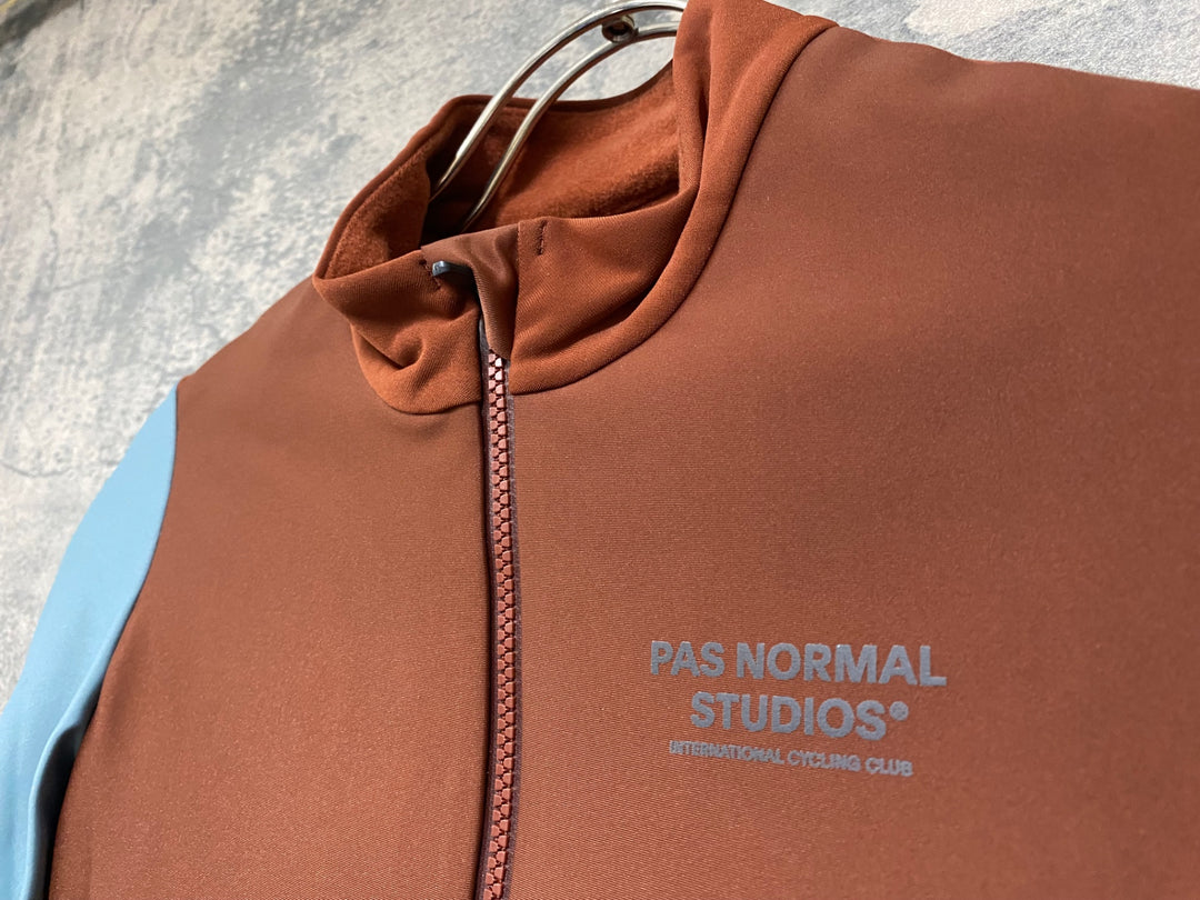 JY480 パスノーマルスタジオ PAS NORMAL STUDIOS Mechanism Thermal Long Sleeve Jersey 長袖 サイクルジャージ オレンジ スカイブルー S 裏起毛