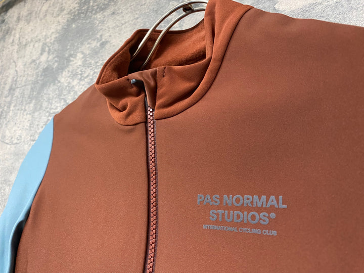 JY480 パスノーマルスタジオ PAS NORMAL STUDIOS Mechanism Thermal Long Sleeve Jersey 長袖 サイクルジャージ オレンジ スカイブルー S 裏起毛