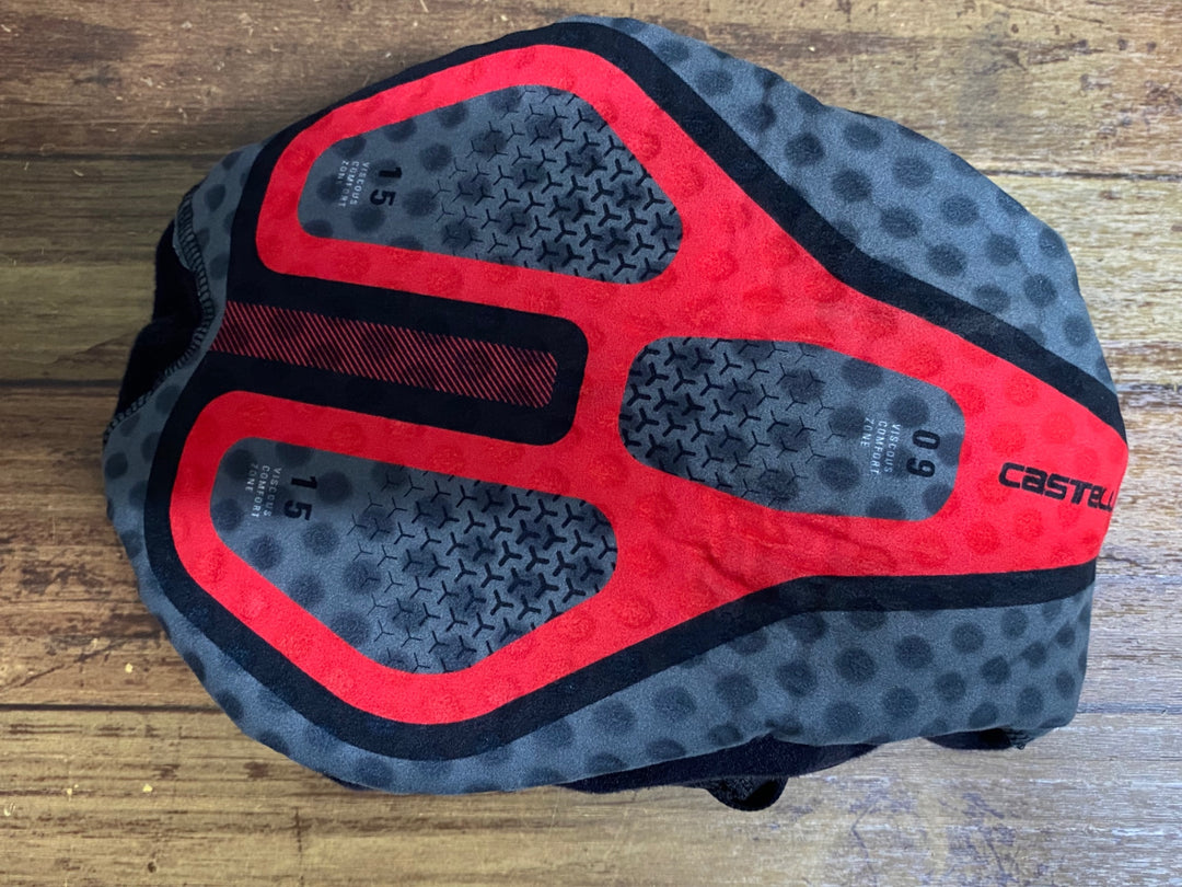 KG814 カステリ CASTELLI ロッソコルサ ROSSO CORSA ビブショーツ 黒 S 裏起毛