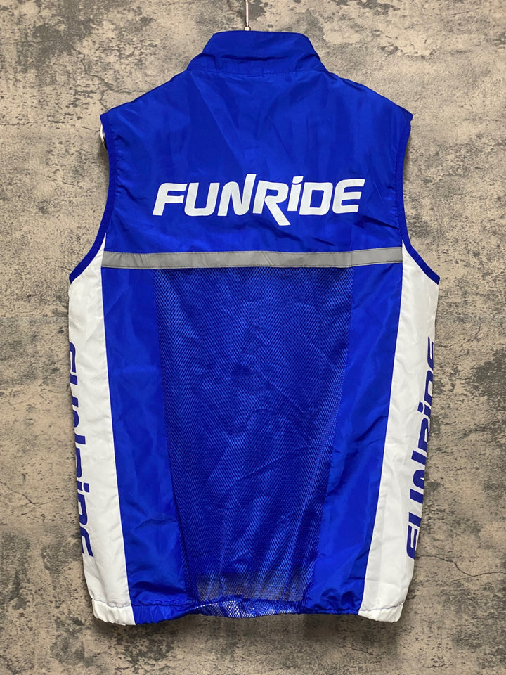 KG275 ファンライド FUNRIDE サイクルベスト ジレ 青 白 L