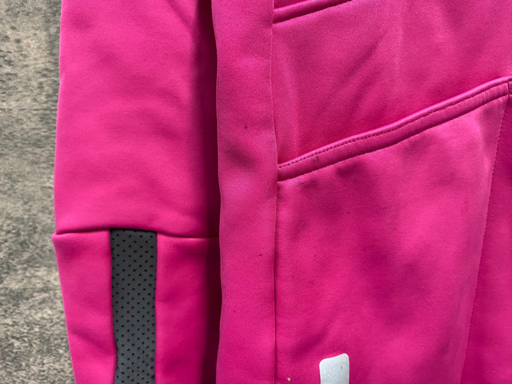 JK843 カステリ castelli 長袖サイクルジャケット ピンク L 裏起毛 GORE WIND STOPPER 汚れアリ