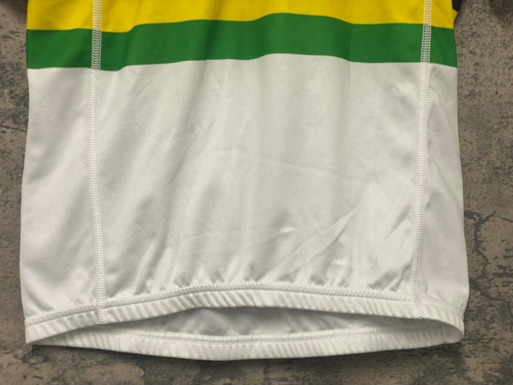 KK029 サンティーニ Santini 半袖 サイクルジャージ 白 S ハーフジップ