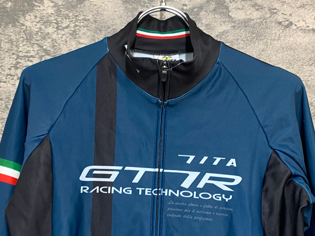 KP733 ジェッセージ GSG 7ITA 長袖 サイクルジャージ 紺 M 裏起毛