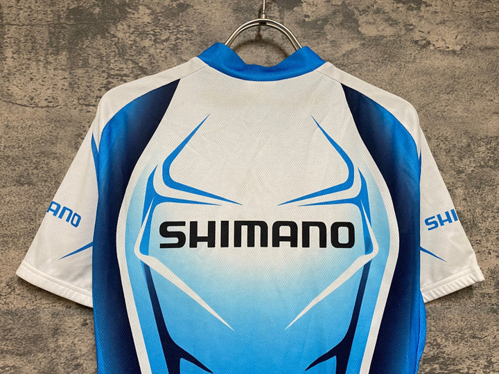 JO314 シマノ SHIMANO 半袖 サイクルジャージ 白 青 L