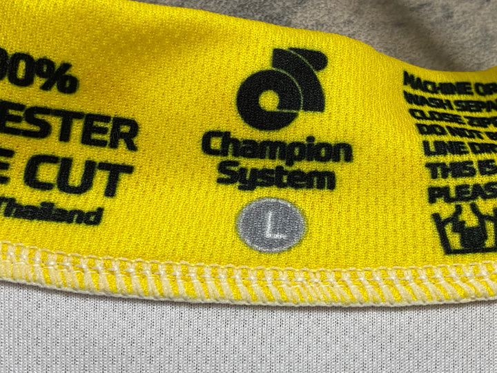KG459 チャンピオンシステム Champion System 半袖 サイクルジャージ 白 黃 L オギノパン