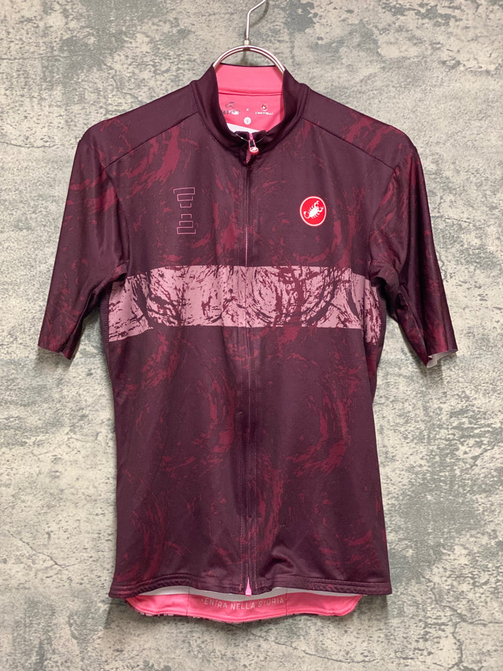 KH880 カステリ CASTELLI Giro d'Italia 半袖 サイクルジャージ バーガンディ― S