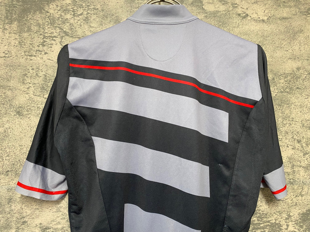 KD409 カステリ CASTELLI 半袖 サイクルジャージ 黒グレー S ※ロゴべたつき
