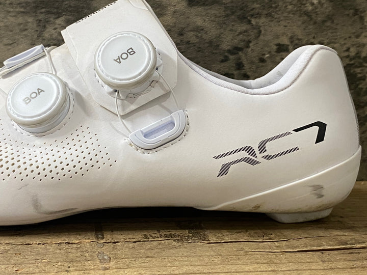 KG992 シマノ SHIMANO RC7 SHRC703M WIDE ビンディングシューズ  EU42 白
