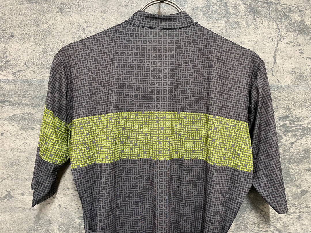 JY353 rh+ 半袖 サイクルジャージ M グレー/イエロー
