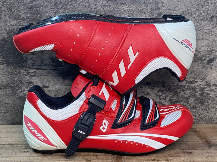 JR490 タイム TIME ULTEAM RS CARBON ビンディングシューズ 赤 EU41.5