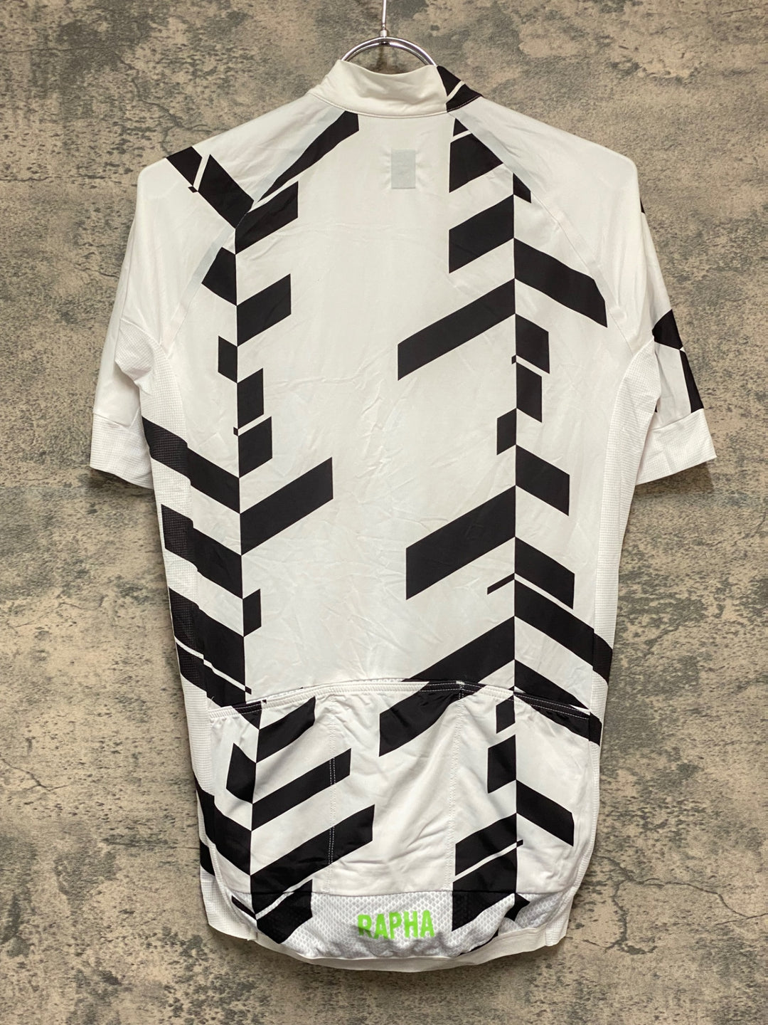 KB085 ラファ Rapha PRO TEAM AERO JERSEY 半袖 サイクルジャージ 白 黒 L