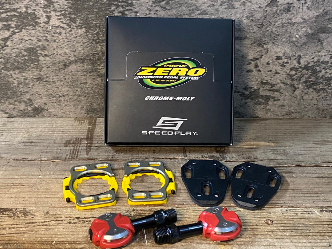 JW819 スピードプレイ SPEEDPLAY ZERO ビンディングペダル クロモリシャフト 赤 クリート付属