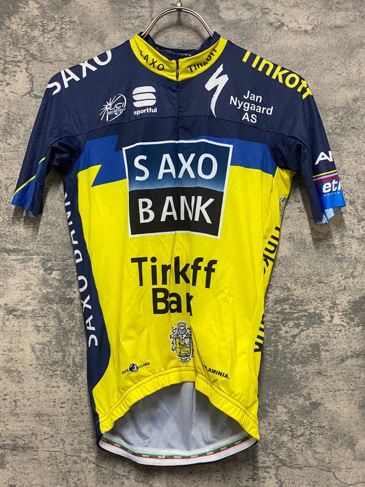 KF185 スポーツフル sportful 半袖 サイクルジャージ ネイビー 黄 M SAXO Tinkoff
