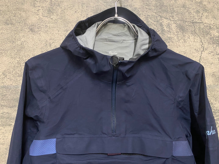 KL464 ラファ Rapha WOMEN'S EXPLORE HOODED GORE-TEX PULLOVER 長袖 ウィンドブレーカー 紺 XS