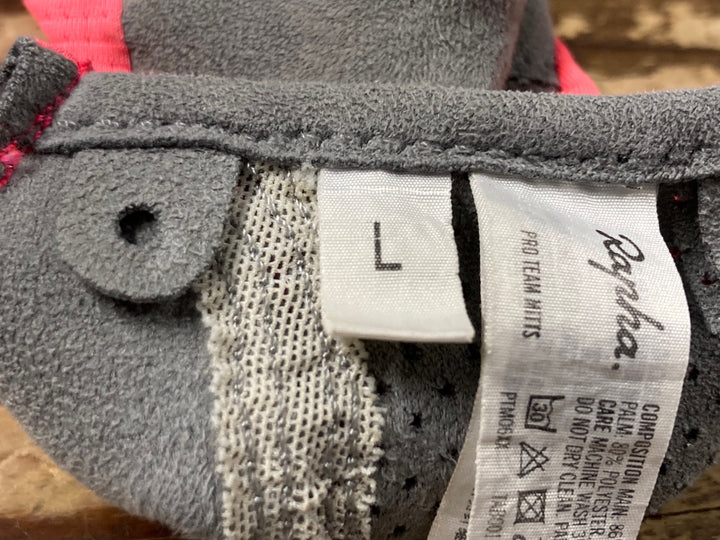 KP812 ラファ Rapha PRO TEAM MITTS 指切 グローブ ピンク L