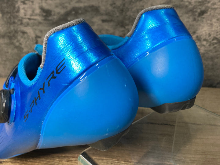 JY155 シマノ SHIMANO S-PHYRE SHRC901 B01 S ビンディングシューズ 3穴 青 EU40.5 ※ボルト受け欠の為ジャンク