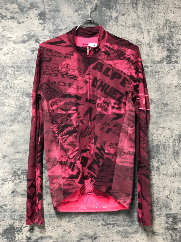 KM922 ラファ Rapha PRO TEAM LONG SLEEVE THERMAL JERSEY ROAD GRAFFITI 長袖 サイクルジャージ ピンク L