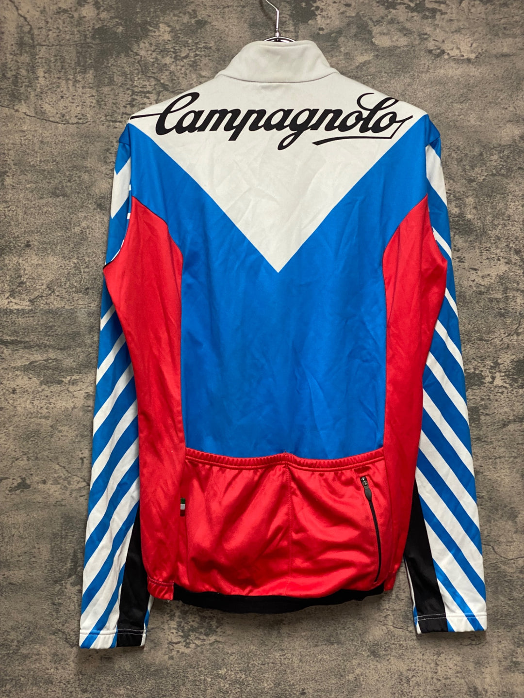 KA387 カンパニョーロ CAMPAGNOLO 長袖 サイクルジャージ 裏起毛 白青 サイズ不明