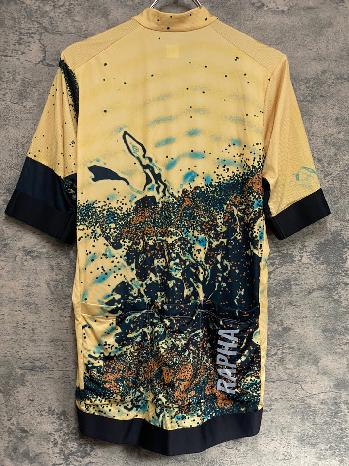 KL767 ラファ Rapha LACHLAN PRO TEAM TRAINING JERSEY 半袖 サイクルジャージ 黄色 XL