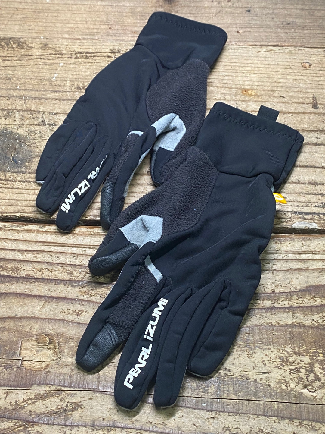 JK232 パールイズミ PEARL iZUMi 長指 グローブ 黒 グレー 裏起毛 ※サイズ不明、タグカット