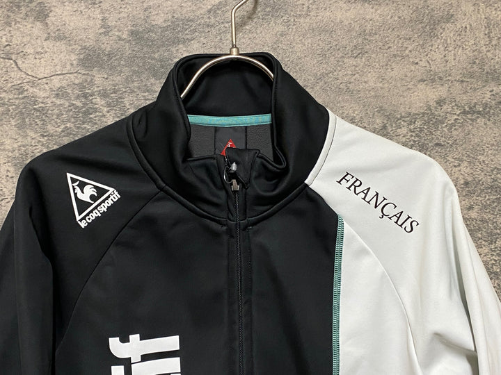 JP522 ルコックスポルティフ le coq sportif 長袖 サイクルジャケット L 黒 裏起毛 ※ほつれあり