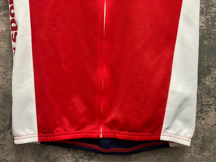 JX277 ルコックスポルティフ le coq sportif 半袖 サイクルジャージ ネイビー 赤 白 L