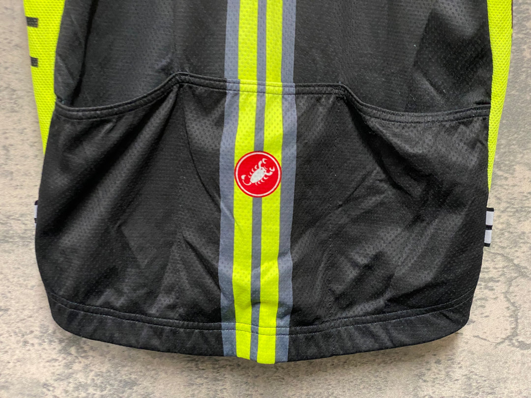 KH241 カステリ CASTELLI 半袖 サイクルジャージ 黒 M ※ややほつれあり