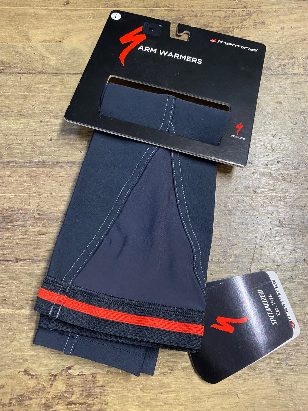 JV575 スペシャライズド SPECIALIZED ARM WARMERS アームウォーマー 黒 L 裏起毛