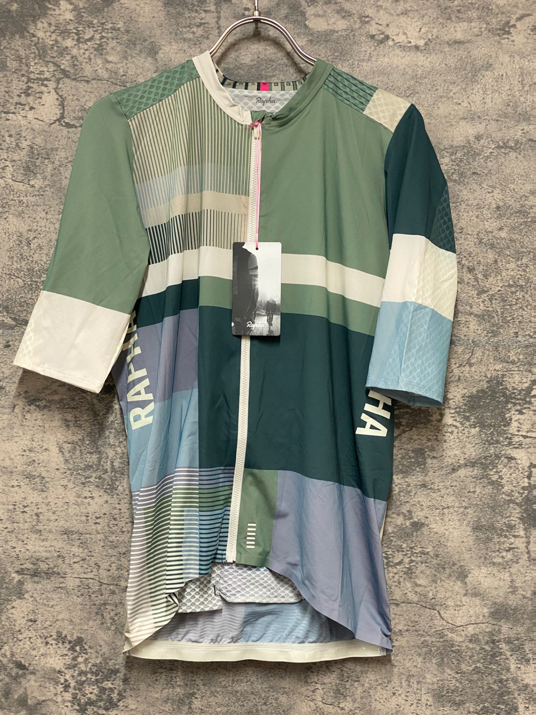 KL111 ラファ Rapha PRO TEAM AERO JERSEY TIME 半袖 サイクルジャージ 緑 白 XL