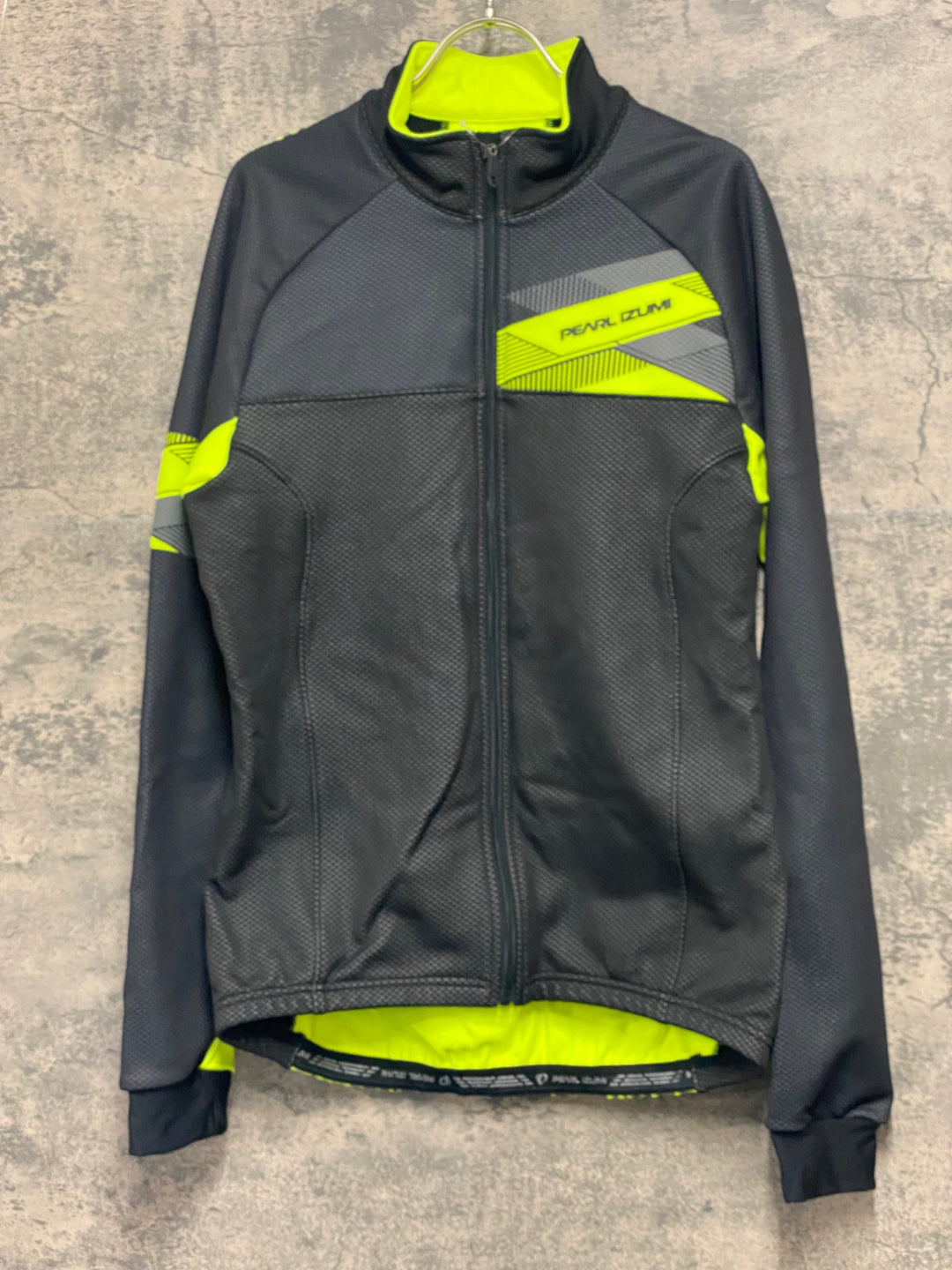 JW271 パールイズミ PEARL iZUMi 長袖 サイクルジャケット 黒 ネオンイエロー XL 裏起毛 WINDBREAK