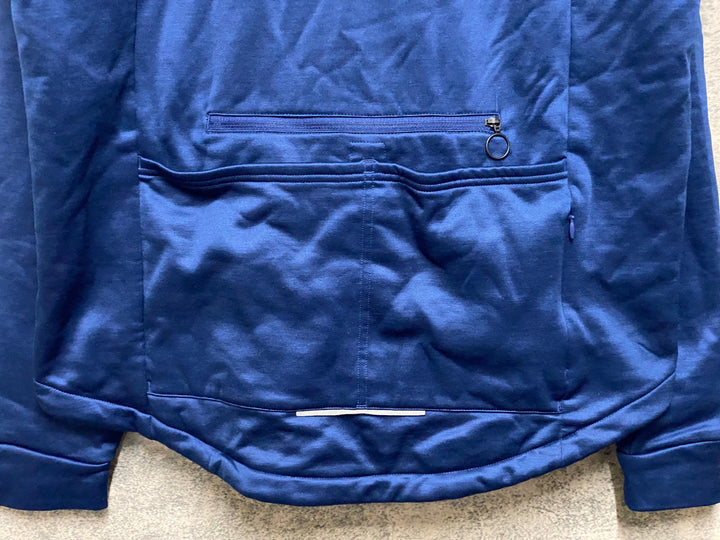 JN804 ラファ Rapha MEN'S LS CLASSIC WINTER JERSEY 長袖 サイクルジャージ 青 XX-L 裏起毛 ※脇部やや毛羽立ちあり