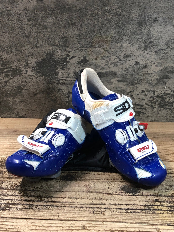 JV462 シディ SIDI エルゴ2 カーボン ERGO 2 CARBON ビンディングシューズ 青白 3穴 EU41.5 ※傷み変色