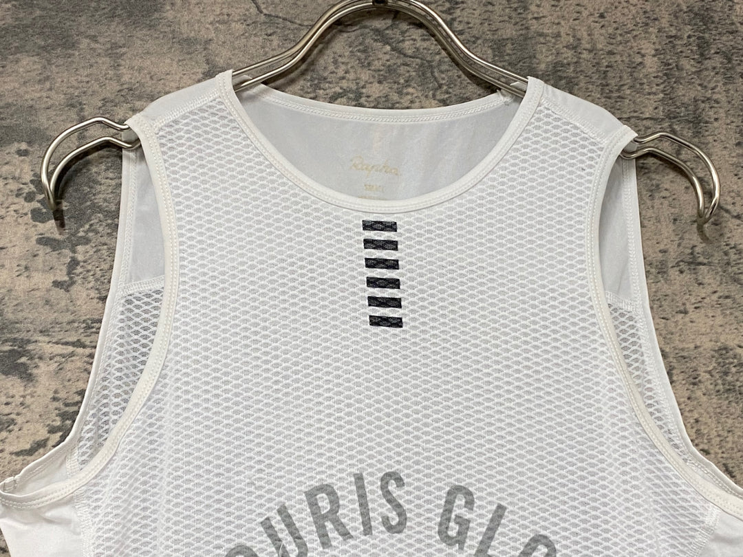 KK621 ラファ Rapha PRO TEAM BASE LAYER ノースリーブ ベースレイヤー 白 S ※ほつれ