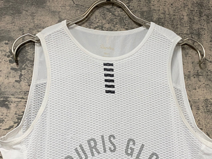 KK621 ラファ Rapha PRO TEAM BASE LAYER ノースリーブ ベースレイヤー 白 S ※ほつれ
