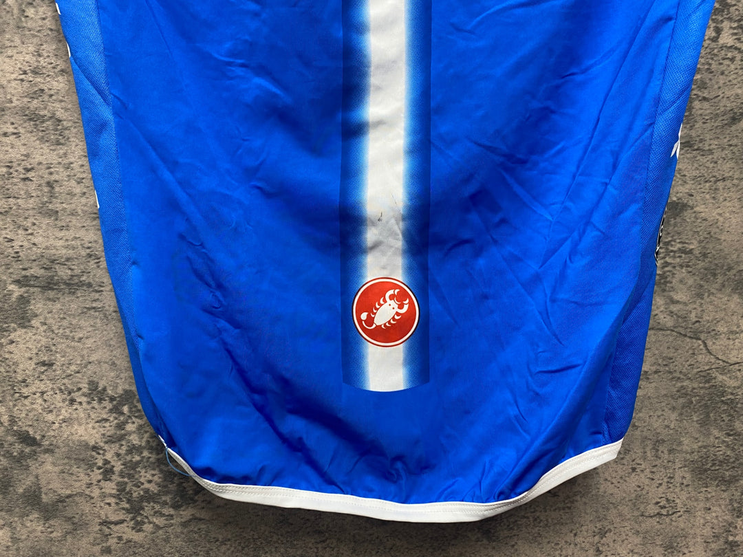 JH959 カステリ CASTELLI ROSSO CORSA サイクルベスト ジレ 青 M