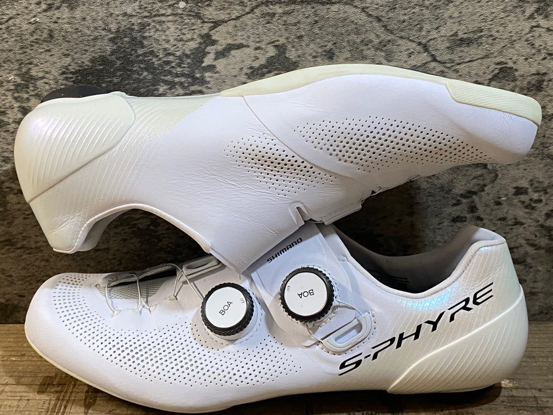 JY609 シマノ SHIMANO S-PHYRE RC9 SHRC903M W01 E ビンディングシューズ 3穴 BOA Li2 白 EU41