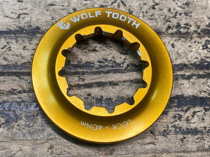 JH531 ウルフトゥース Wolftooth ブレーキローター ロックリング 内セレーションタイプ ゴールド 前後セット