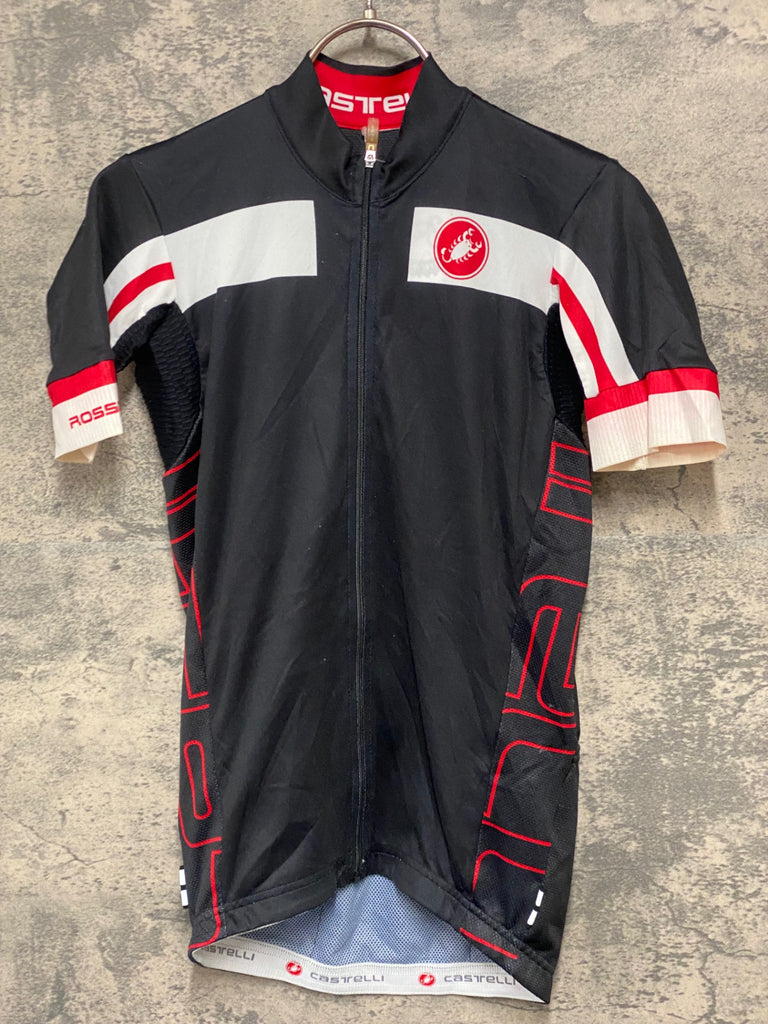 JT065 カステリ CASTELLI 半袖サイクルジャージ 黒 S ほつれあり