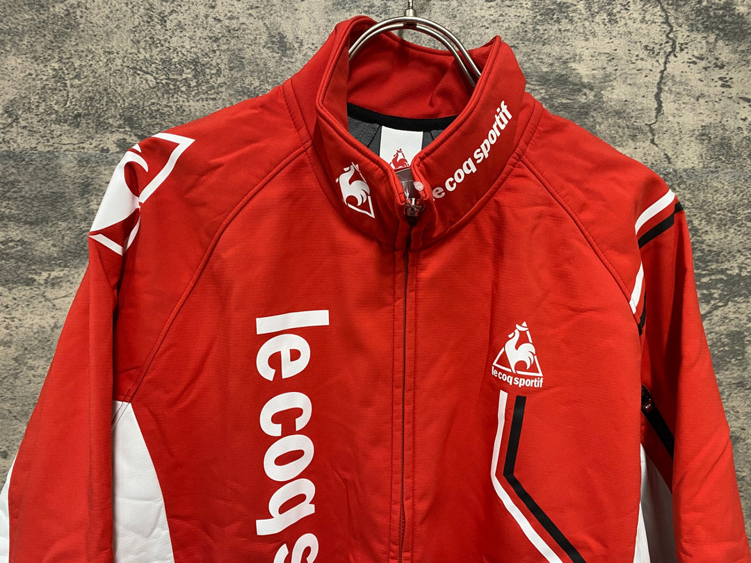 KC998 ルコックスポルティフ le coq sportif 長袖 サイクルジャケット 赤白 L 裏起毛
