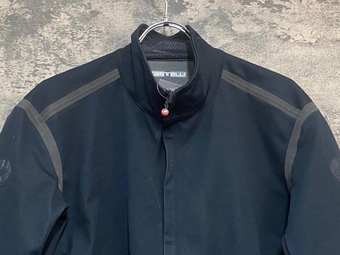 KR437 カステリ CASTELLI gabba Ros Black Out Jersey 半袖 サイクルジャケット 黒 3XL 裏起毛
