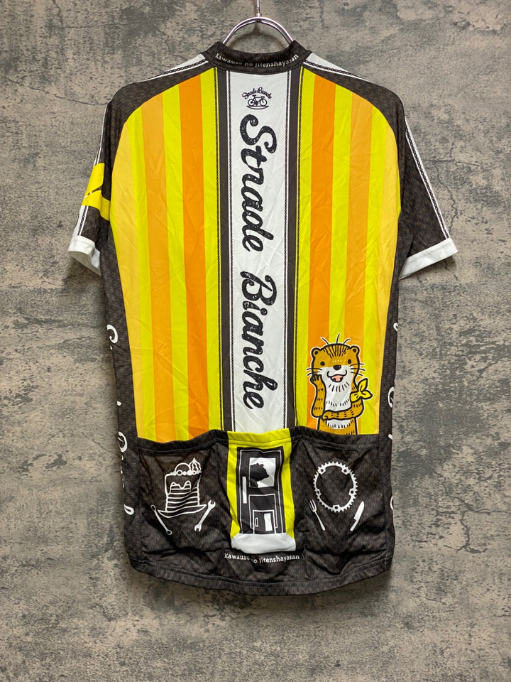 JO579 サンボルト SUNVOLT 半袖 サイクルジャージ 黄 白 L かわうその自転車屋さん