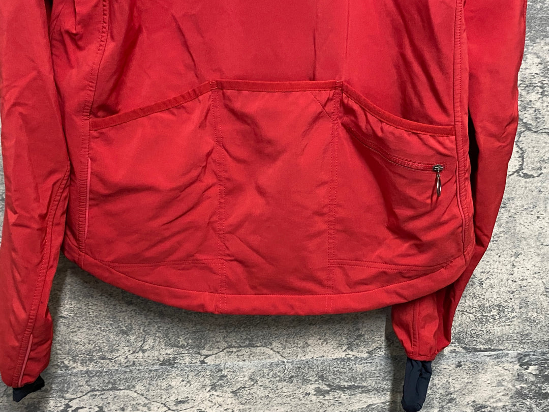 JD113 ラファ Rapha SOFTSHELL JACKET CHARLY GAUL 長袖 サイクルジャケット 赤 L ※チェーン汚れ. 毛玉.