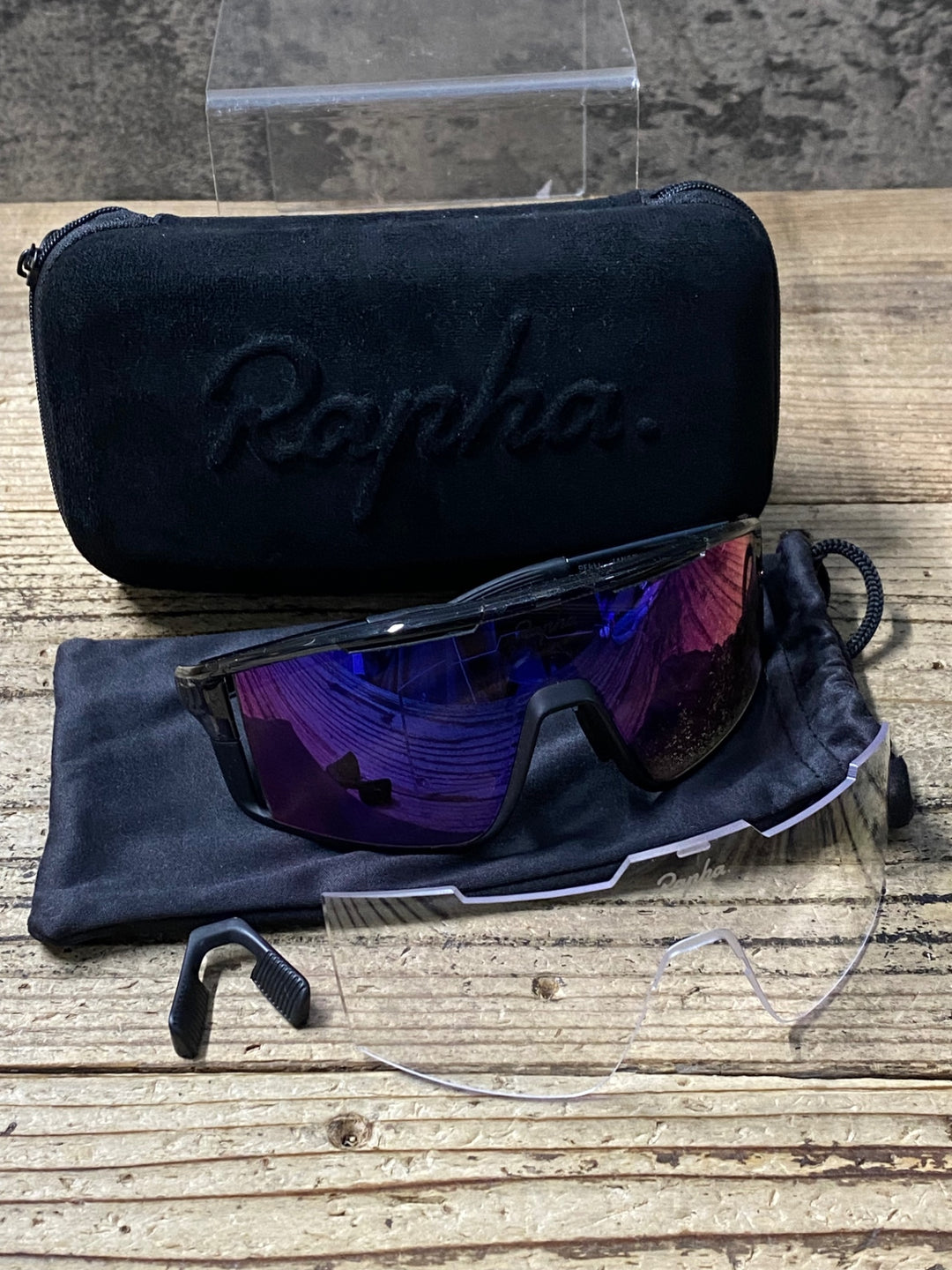 KH627 ラファ Rapha PRO TEAM FULL FRAME GLASSES サングラス アイウェア 黒 ROSSレンズ クリアレンズ付属