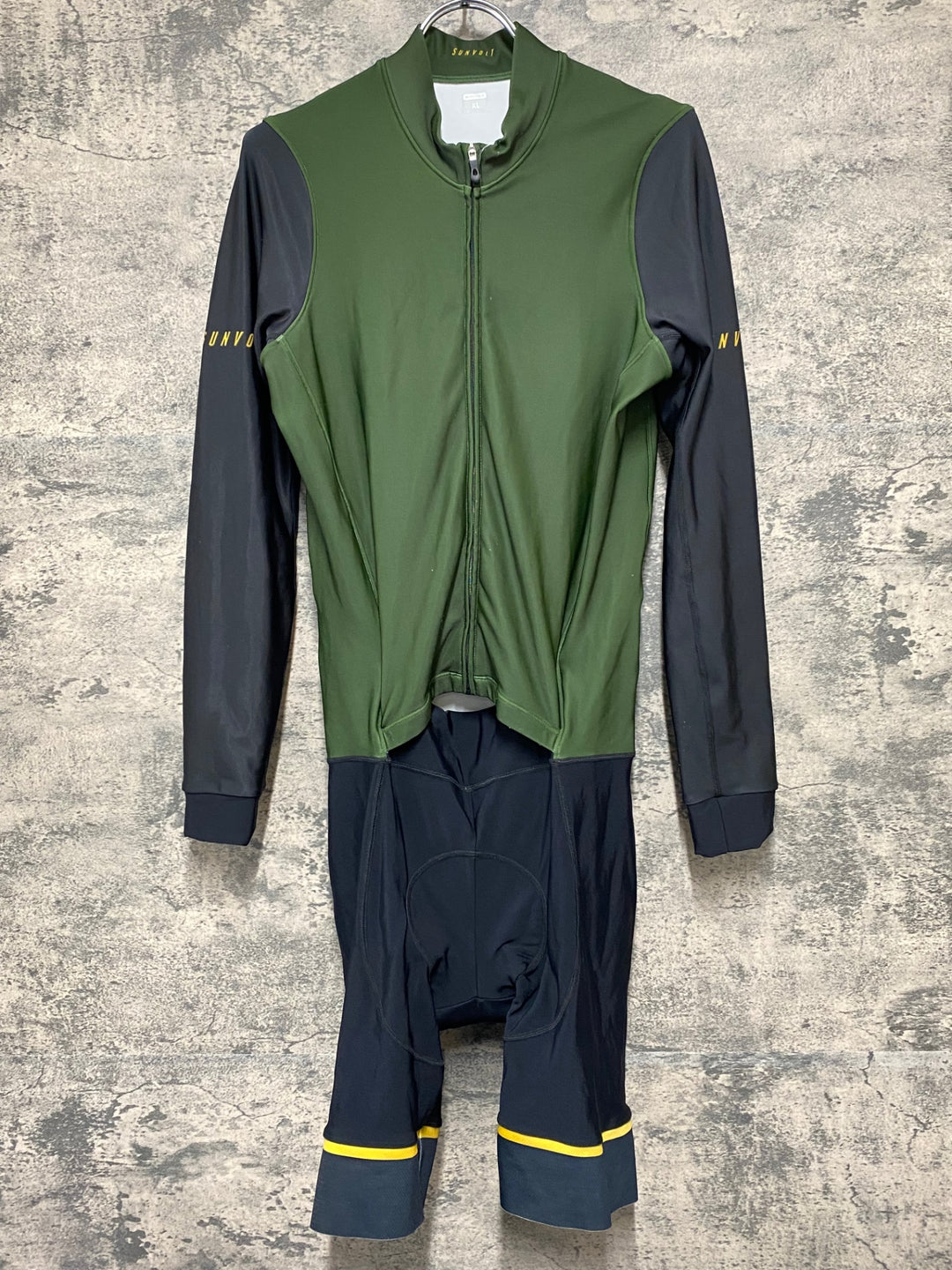 KJ159 サンボルト SUNVOLT 長袖 ワンピース 緑 XL 裏起毛 ほつれあり