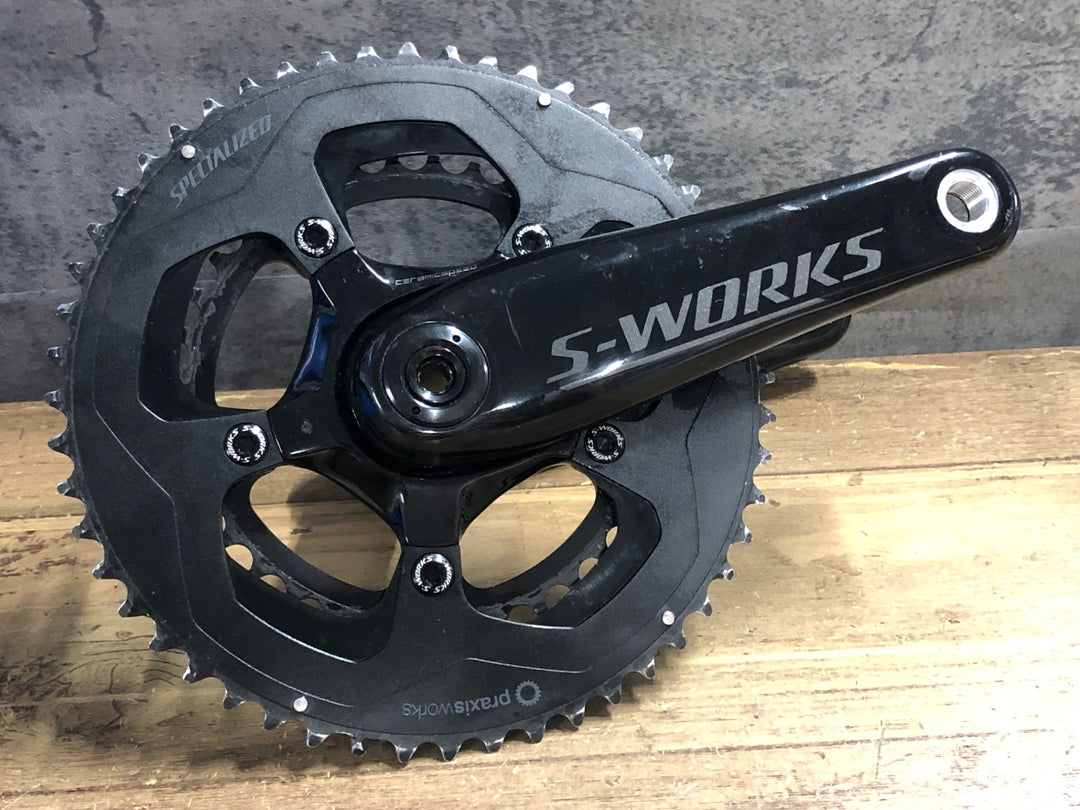 JY708 スペシャライズド SPECIALIZED S-WORKS POWER CRANK 170mm 52/36T パワーメータークランクセット 両足計測 ※ベアリングスペーサー欠品