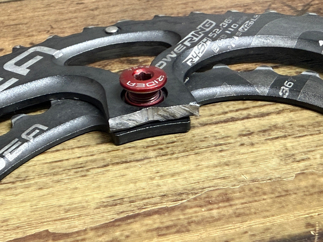 JY414 ライデア RIDEA POWERRING チェーンリング 52/36T BCD110 4H ※削り加工ありのためジャンク